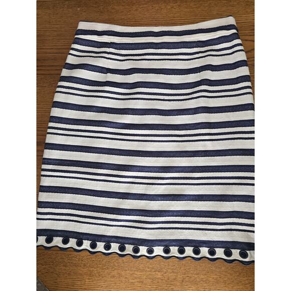 De Collection Blue & White Strip Pencil Skirt W/Grommets - Picture 1 of 8
